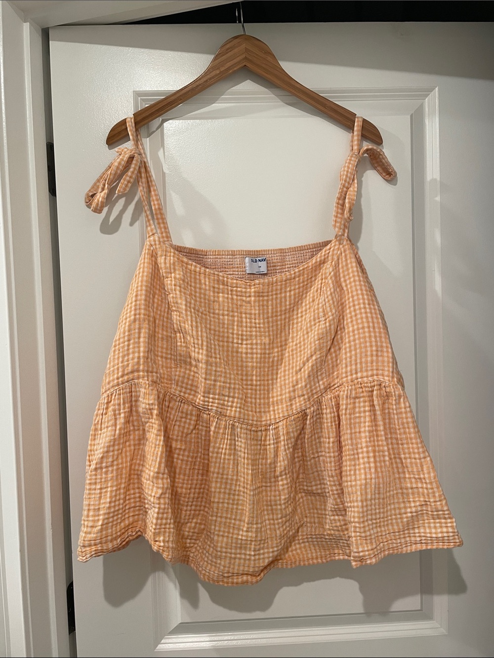 Old navy orange Gingham Tie-Strap Swing Camisole size 4x